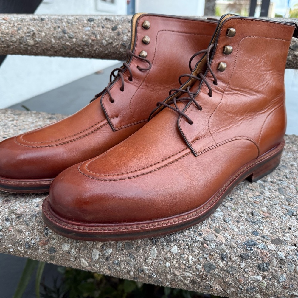 Beckett Simonon Tan Leather Lace-Up Boots